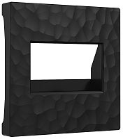 Лицевая панель Werkel Hammer для 2-м. розетки RJ45+RJ45 черный картинка